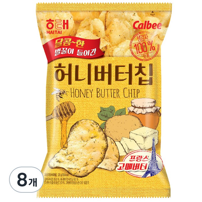 해태제과 허니버터칩, 60g, 8개 대표 이미지 - 배고플때 추천