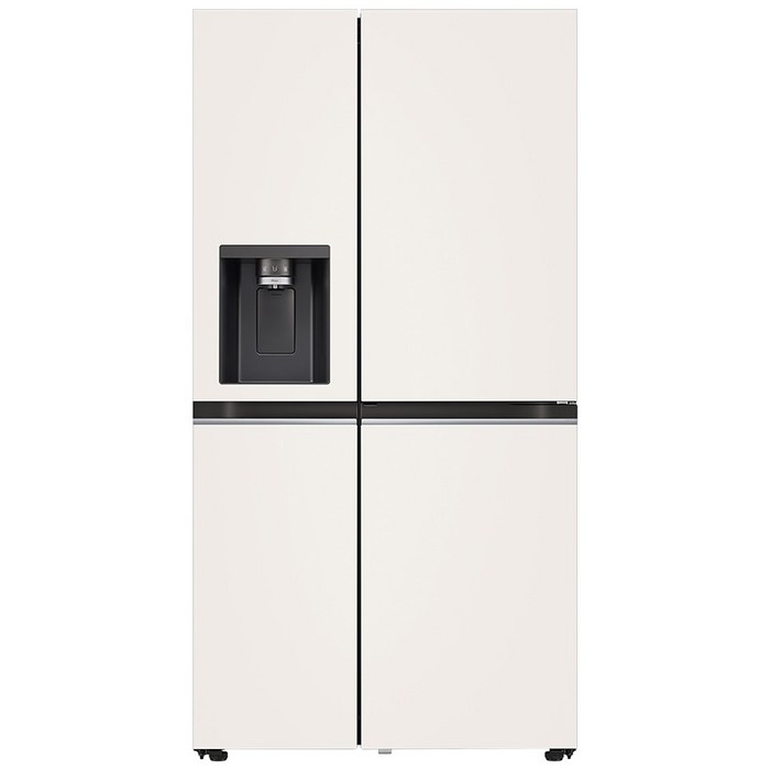 LG전자 디오스 오브제컬렉션 얼음정수기 양문형 냉장고 810L 방문설치, 오브제컬렉션 베이지 + 베이지, J814MEE35 대표 이미지 - 양문형 냉장고 추천
