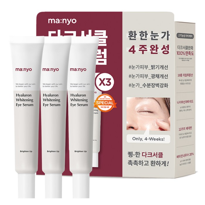 마녀공장 히알루론 화이트닝 아이세럼, 20ml, 3개 대표 이미지 - AHC 기초화장품 추천