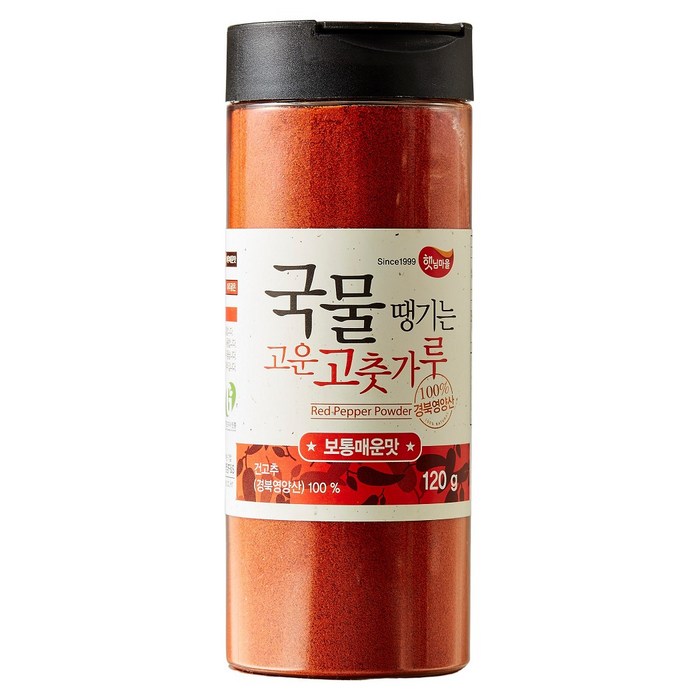 햇님마을 국물땡기는 국산 고운 고춧가루 보통매운맛, 120g, 1개 대표 이미지 - 고춧가루 추천