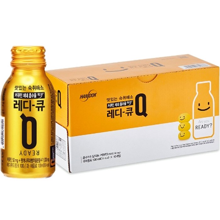 한독 맛있는숙취해소 레디큐 드링크, 100ml, 10개입 대표 이미지 - 회식 추천