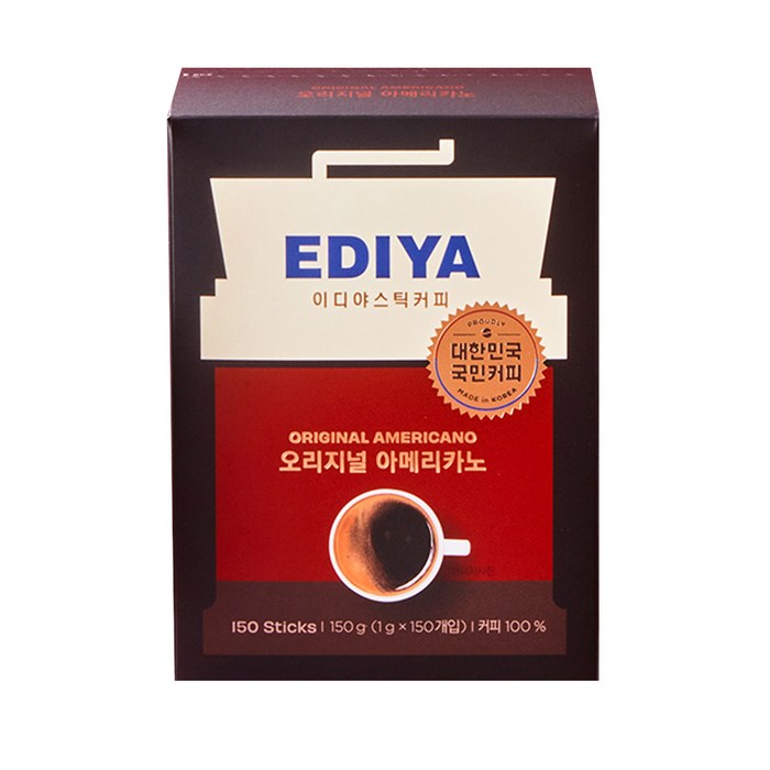 이디야 오리지널 아메리카노 원두커피스틱, 1g, 150개입, 1개 대표 이미지 - 맛있는 커피 추천