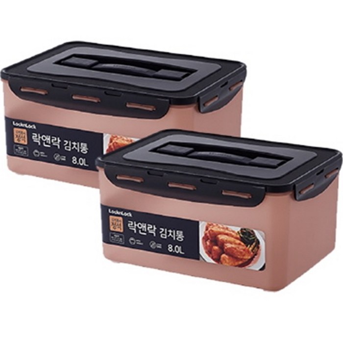 락앤락 뉴 김치통 정석 핑크, 2개, 8L 대표 이미지 - 김치통 추천