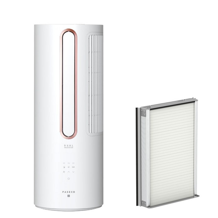 파세코 듀얼인버터 창문형 에어컨 PWA-3300WG + 모헤어 추가키트 56cm 방문설치, PWA-3300WG(로즈골드), 일체형 대표 이미지 - 파세코 싱글인버터 추천
