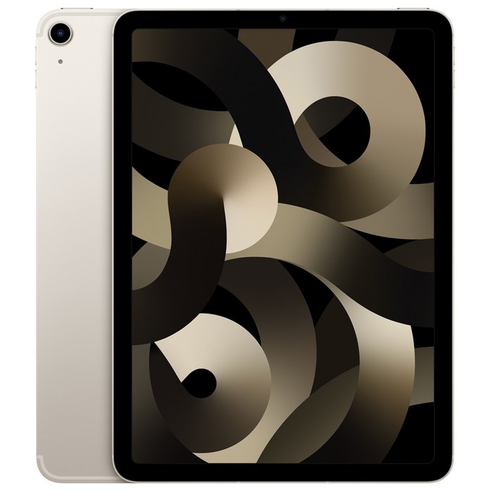 Apple 2022 아이패드 에어 5세대, 스타라이트, 256GB, Wi-Fi+Cellular 대표 이미지 - 가벼운 태블릿 추천