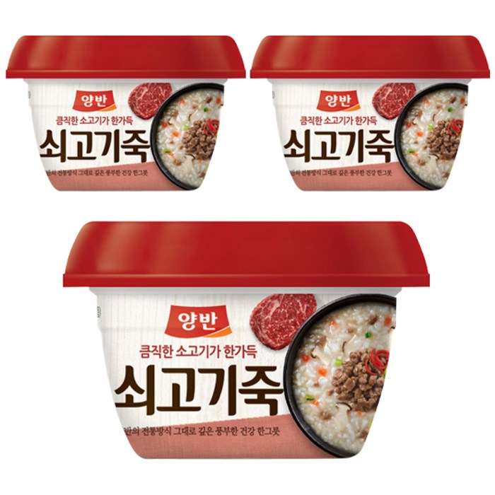 동원 양반 쇠고기죽, 287.5g, 3개 대표 이미지 - 소고기야채죽 추천