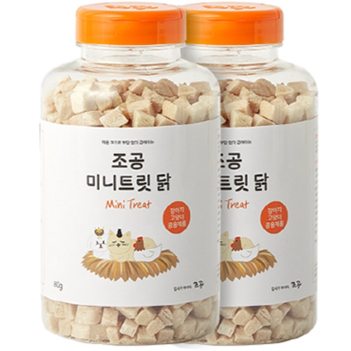 조공 반려동물 미니트릿 동결건조 간식, 닭, 80g, 2개 대표 이미지 - 고양이 닭가슴살 추천