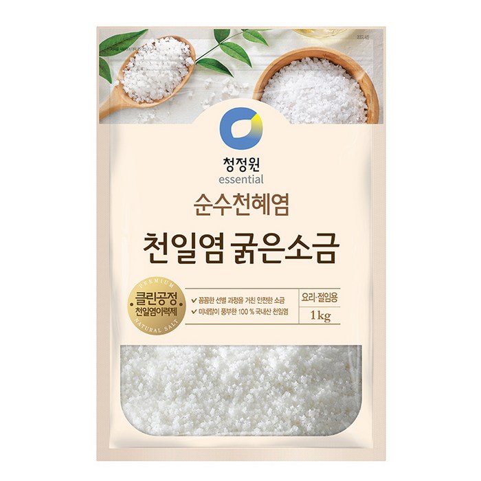 청정원 천일염 굵은소금, 1kg, 1개 대표 이미지 - 굵은 소금 추천