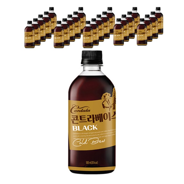 칸타타 콘트라베이스 콜드브루 블랙, 500ml, 24개입 대표 이미지 - 아이스 커피 추천