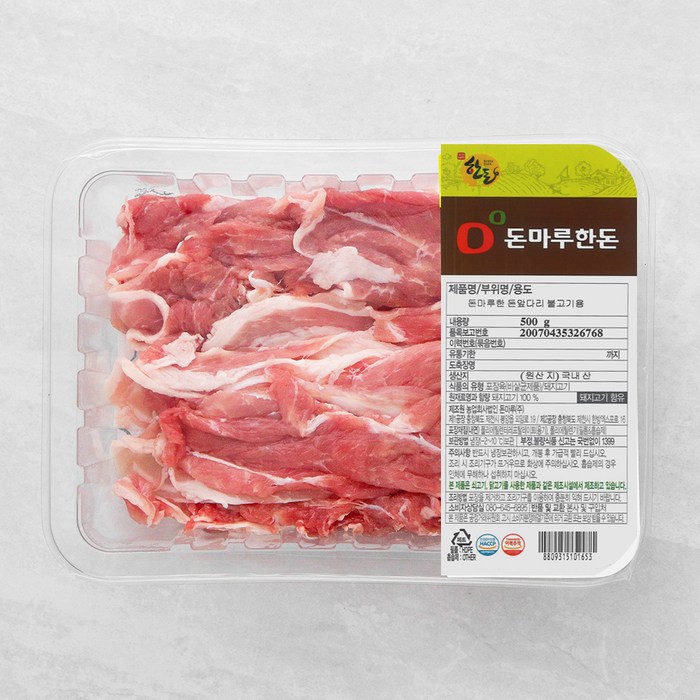 돈마루 한돈 앞다리 불고기용 (냉장), 500g, 1개 대표 이미지 - 제육볶음 추천