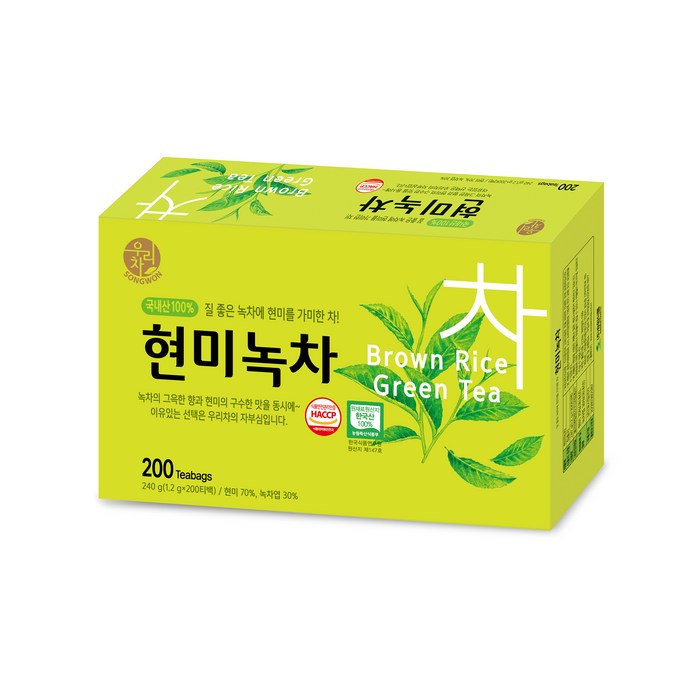 송원식품 현미녹차, 1.2g, 200개 대표 이미지 - 녹차 티백 추천