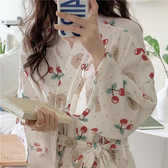 앞날창창 여리여리한 잠옷 샤워가운 XXL, 체리, 1개 앞날창창 여리여리한 잠옷 샤워가운 XXL, 체리, 1개