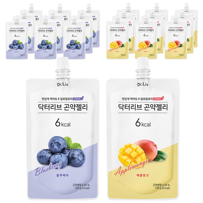 닥터리브 곤약젤리 블루베리 10p + 애플망고 10p, 1세트 대표 이미지 - 곤약젤리 추천