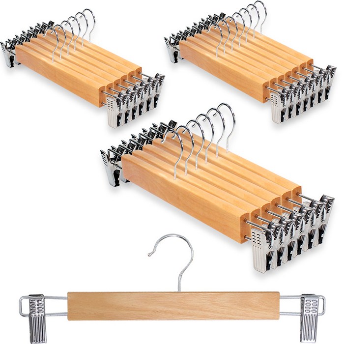 리벤스 프리미엄 원목 바지걸이, 혼합색상, 20개입 대표 이미지 - 바지걸이 추천