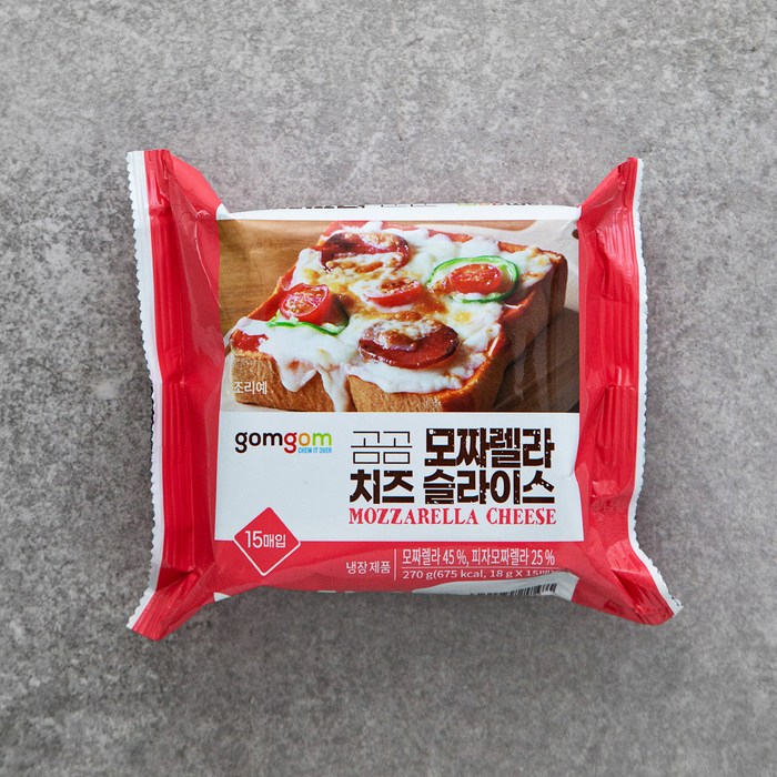 곰곰 모짜렐라치즈 슬라이스, 270g, 1개 대표 이미지 - 슬라이스 치즈 추천