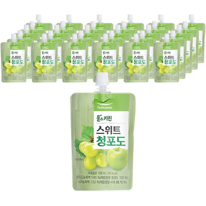 풀무원 풀스키친 스위트청포도주스, 40개, 100ml 대표 이미지 - 포도주스 추천