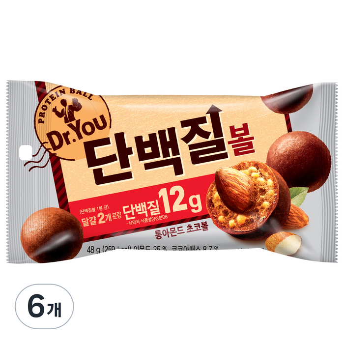 오리온 닥터유 단백질볼, 48g, 6개 대표 이미지 - 프로틴 간식 추천