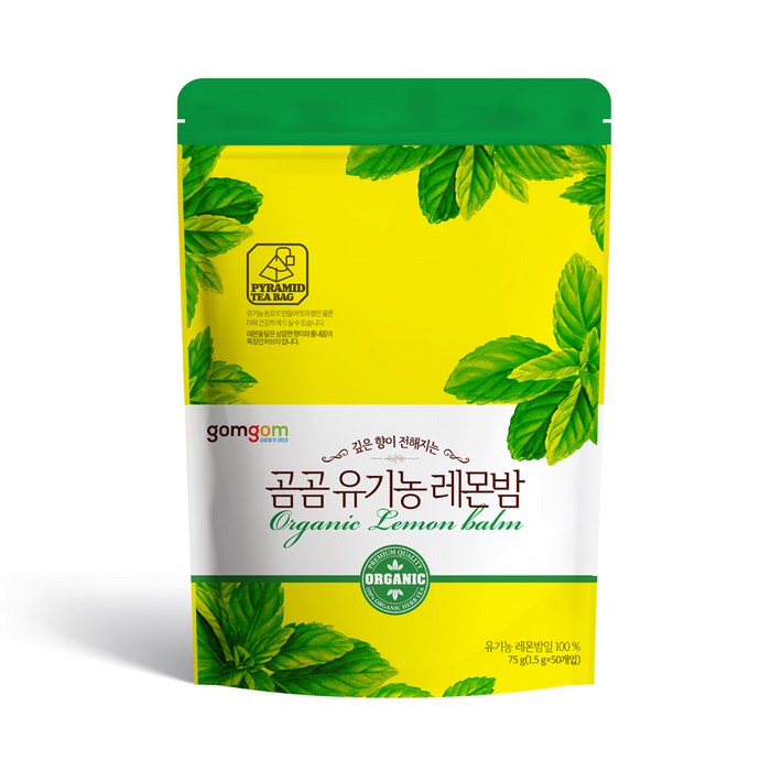 곰곰 유기농 레몬밤 삼각티백, 1.5g, 50개입 대표 이미지 - 다이어트 차 추천