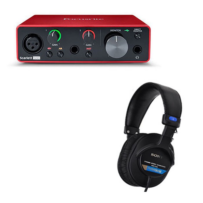 Focusrite Scarlett Solo 3rd Gen 모니터 헤드폰, MDR-7506 대표 이미지 - 홈레코딩 추천