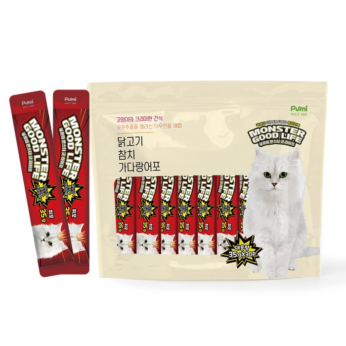 푸르미 고양이 몬스터굿라이프 대용량 35g 짜먹는 간식 30p