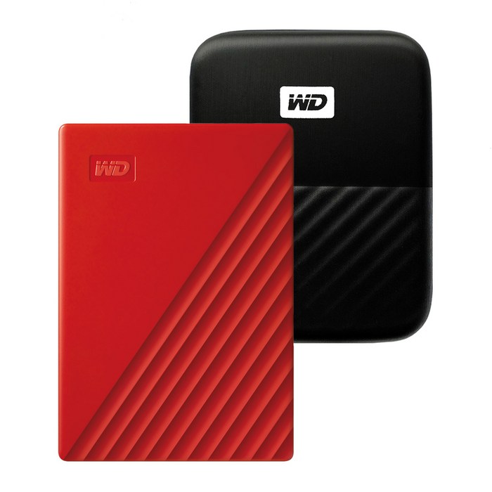 WD My Passport 휴대용 외장하드 + 파우치, 4TB, 레드 대표 이미지 - 외장하드 4테라 추천