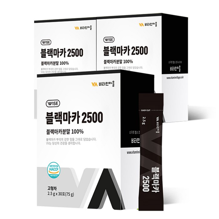 비타민마을 블랙마카 2500 분말 스틱, 2.5g, 90개 대표 이미지 - 블랙마카 추천