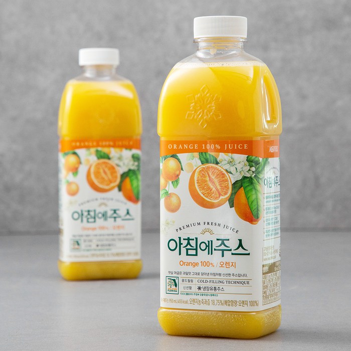 아침에주스 오렌지주스, 950ml, 2개 대표 이미지 - 야채주스 추천