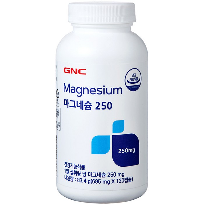 GNC 마그네슘 250, 120캡슐, 1개 대표 이미지 - 수전증 추천