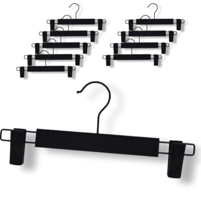 컴퍼트 치마 바지걸이, 블랙, 10개입 대표 이미지 - 바지걸이 추천