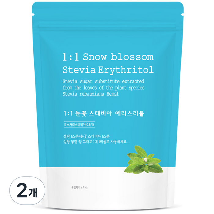 자연지애 1:1 눈꽃 스테비아 에리스리톨, 1kg, 2개 대표 이미지 - 원당 추천