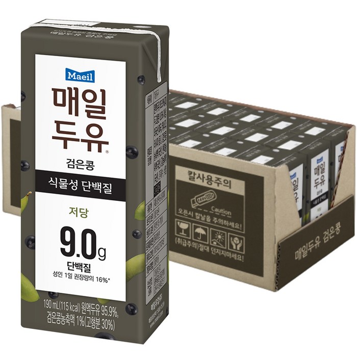 매일유업 매일두유 검은콩, 24개, 190ml 대표 이미지 - 귀리우유 추천