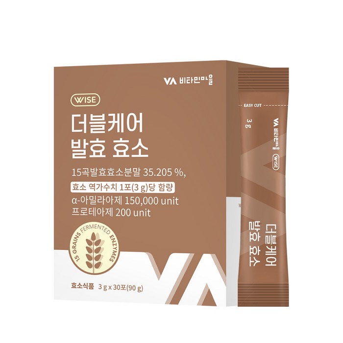 비타민마을 와이즈 더블케어 발효 효소 30p, 1개, 90g 대표 이미지 - 효소 추천