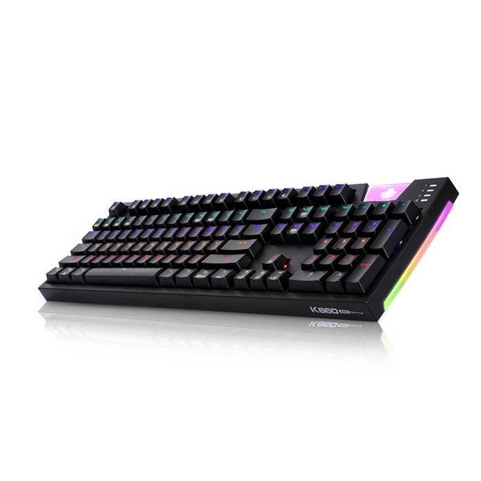 앱코 HACKER K660 ARC 프리미엄 카일 광축 방수 유선키보드 클릭 레인보우 LED, 일반형, 블랙, K660 ARC (클릭) 대표 이미지 - 프로그래밍 키보드 추천