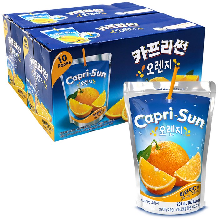 농심 카프리썬 오렌지, 200ml, 20팩 대표 이미지 - 사과주스 추천