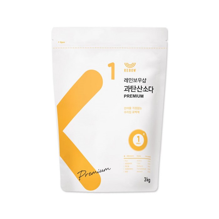 레인보우샵 과탄산소다 산소계표백제 프리미엄, 3kg, 1개 대표 이미지 - 산소계 표백제 추천