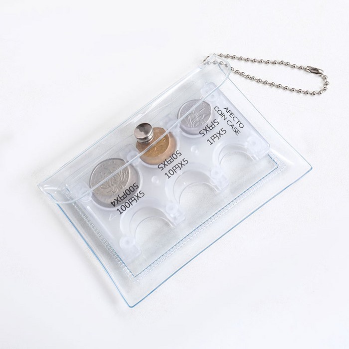 아펙토 일본동전지갑+PVC파우치 투명 1단 대표 이미지 - 일본 동전지갑 추천
