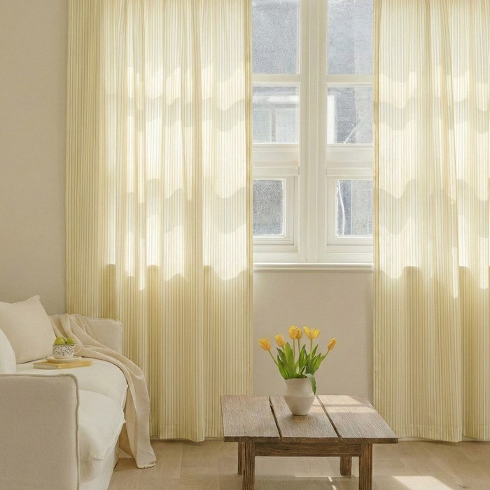 바자르 내추럴소프트 스트라이프 가리개커튼 창문형