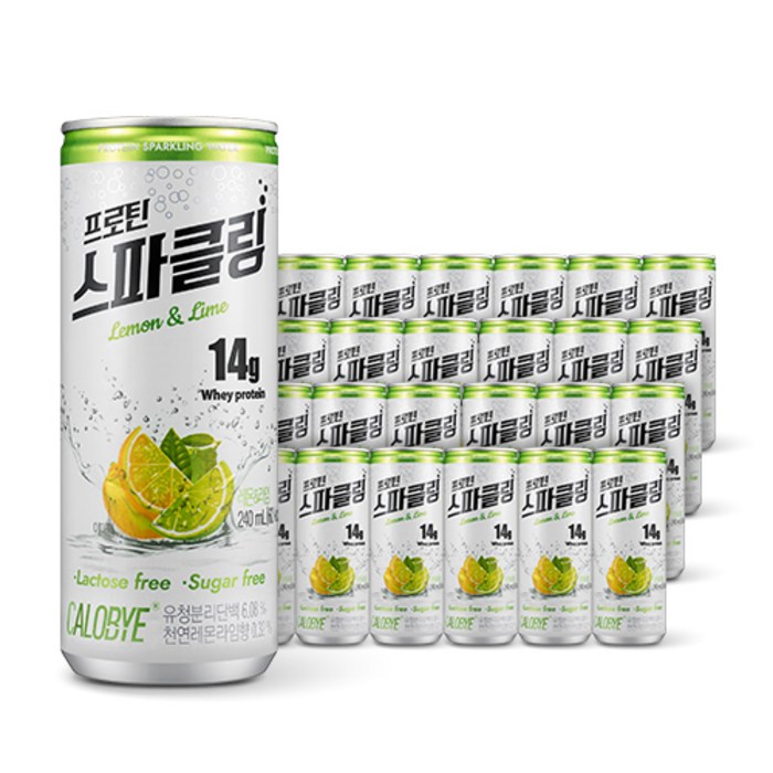 칼로바이 프로틴 스파클링 무설탕 단백질 보충제 레몬라임, 240ml, 24개 대표 이미지 - 칼로바이 스파클링 추천