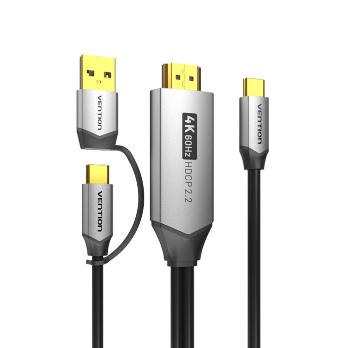 벤션 울트라 V2 C타입 HDMI 2.0 미러링 케이블 넷플릭스 2 in 1 충전 지원형, 1개, 2m 대표 이미지 - eGPU 추천