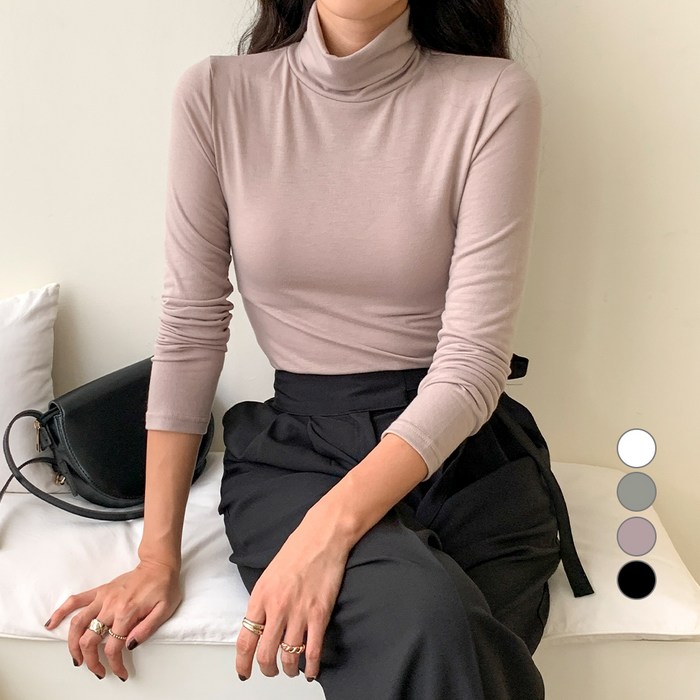 무드인더 여성용 기본 무지 쫀쫀 폴라티 대표 이미지 - 여자 이너 추천