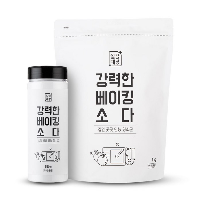 깔끔대장 베이킹소다 550g + 리필 1kg, 1세트 대표 이미지 - 과탄산소다 추천