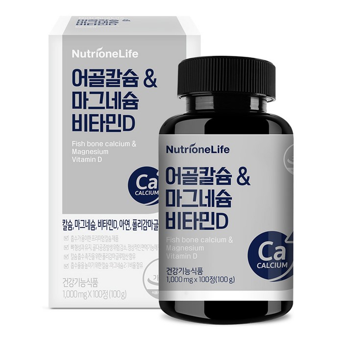 뉴트리원 어골칼슘 앤 마그네슘 비타민D 100g, 100정, 1개 대표 이미지