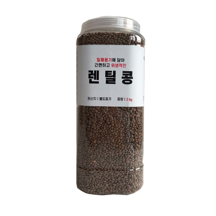 대한농산 통에담은 렌틸콩, 2kg, 1개 대표 이미지 - 렌틸콩 추천