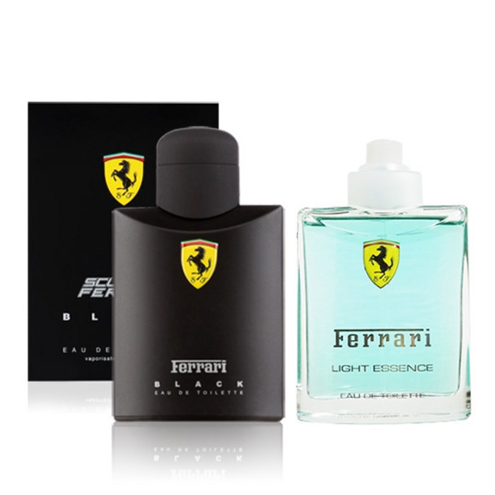페라리 블랙 오 드 뚜왈렛 75ml + 라이트 에센스 오 드 뚜왈렛 테스터 75ml 세트 대표 이미지 - 페라리 향수 추천