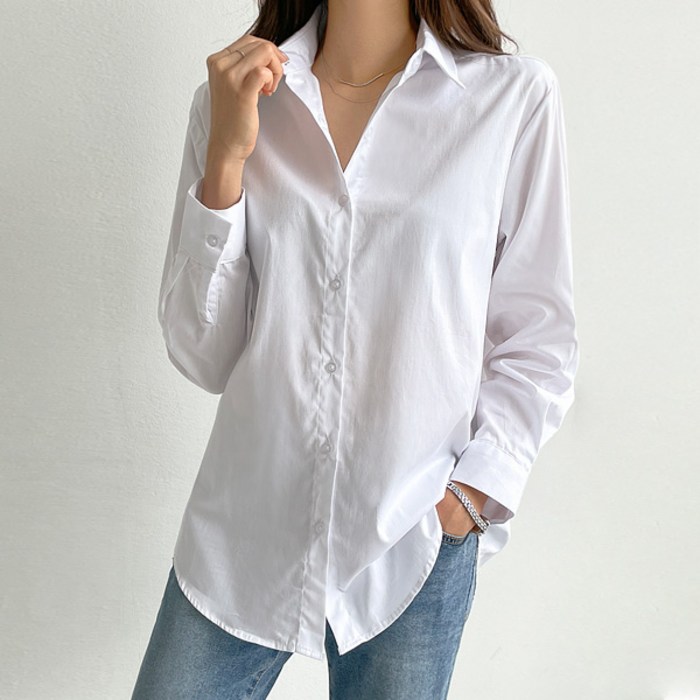 피핀 여성용 위켄드 루즈핏 데일리 셔츠 49129 대표 이미지 - 여자 화이트셔츠 추천
