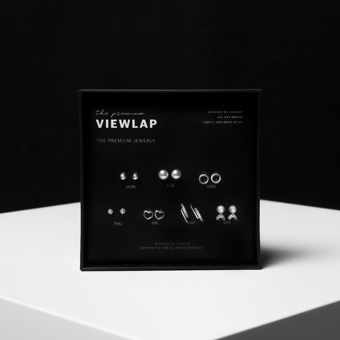 VIEWLAP 실버925 데일리 일주일 귀걸이 기프트 박스 대표 이미지 - 뷰랩 귀걸이 추천