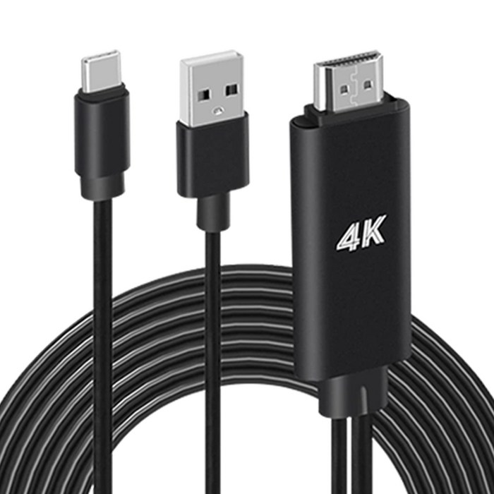 4K Type C타입 to HDMI USB3.0 충전 미러링 케이블 UC-CB25, 1개, 1.8m 대표 이미지 - 미러링 케이블 추천
