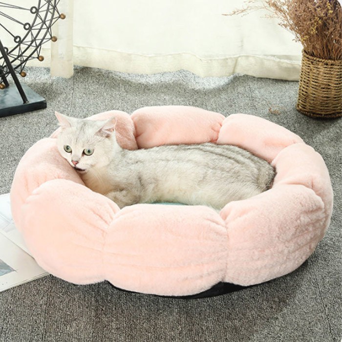 딩동펫 반려동물 해바라기 도넛 방석, 핑크 대표 이미지 - 강아지방석 추천