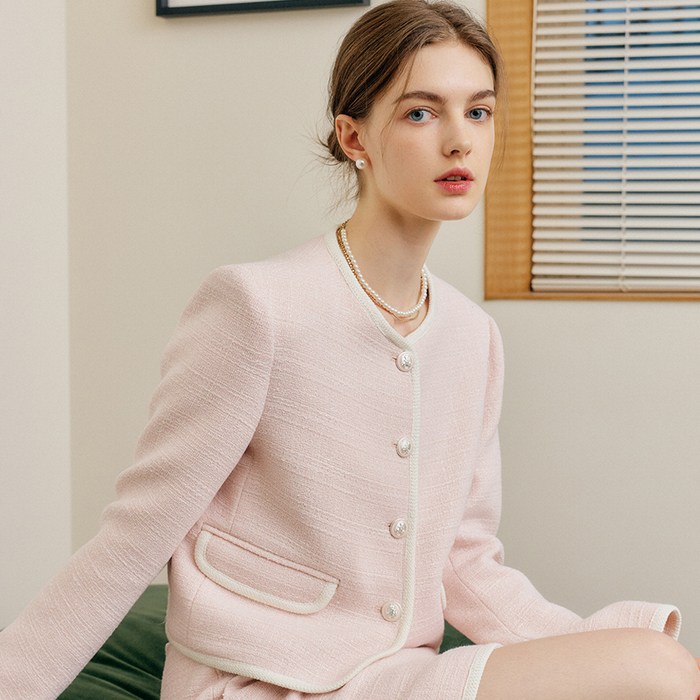 룩캐스트 여성용 MIYA TRIMMED TWEED JACKET 대표 이미지 - 여자 봄옷 추천