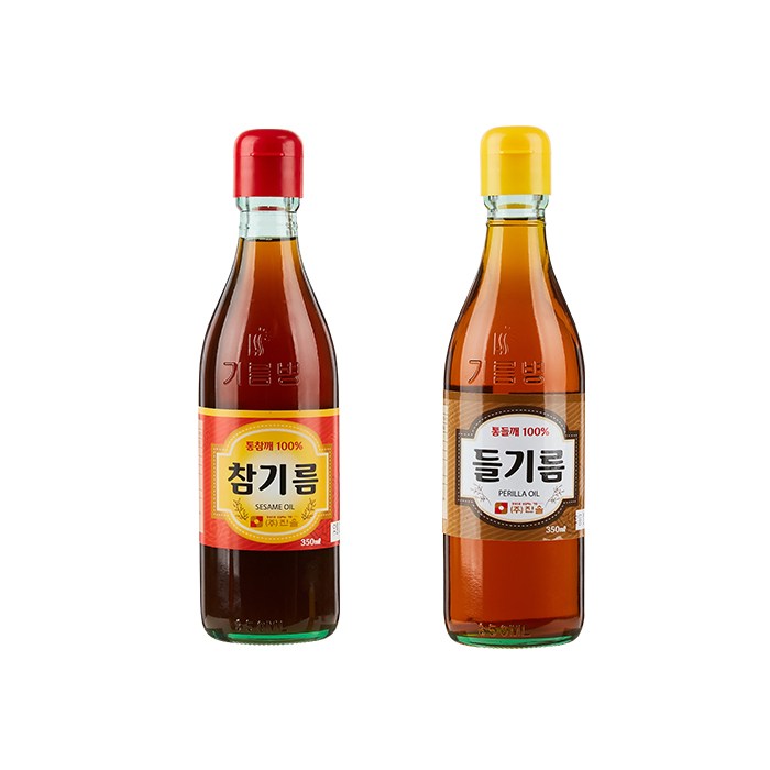 진솔촌 전통 압착 방식 통참깨 참기름 350ml + 통들깨 들기름 350ml 세트, 1세트 대표 이미지 - 들기름 추천